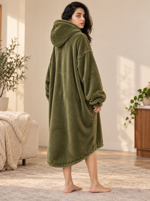 CozyGo Olive — Oversized Premium Wearable Blanket | Free Size Unisex Wearable Blanket