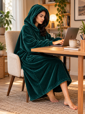 CozyGo Forest Teal — Oversized Premium Wearable Blanket | Free Size Unisex Wearable Blanket